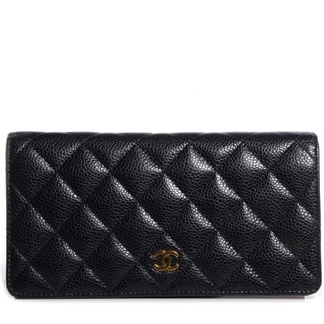 chanel caviar quilted yen wallet black|CHANEL Caviar Quilted Yen Wallet Black .